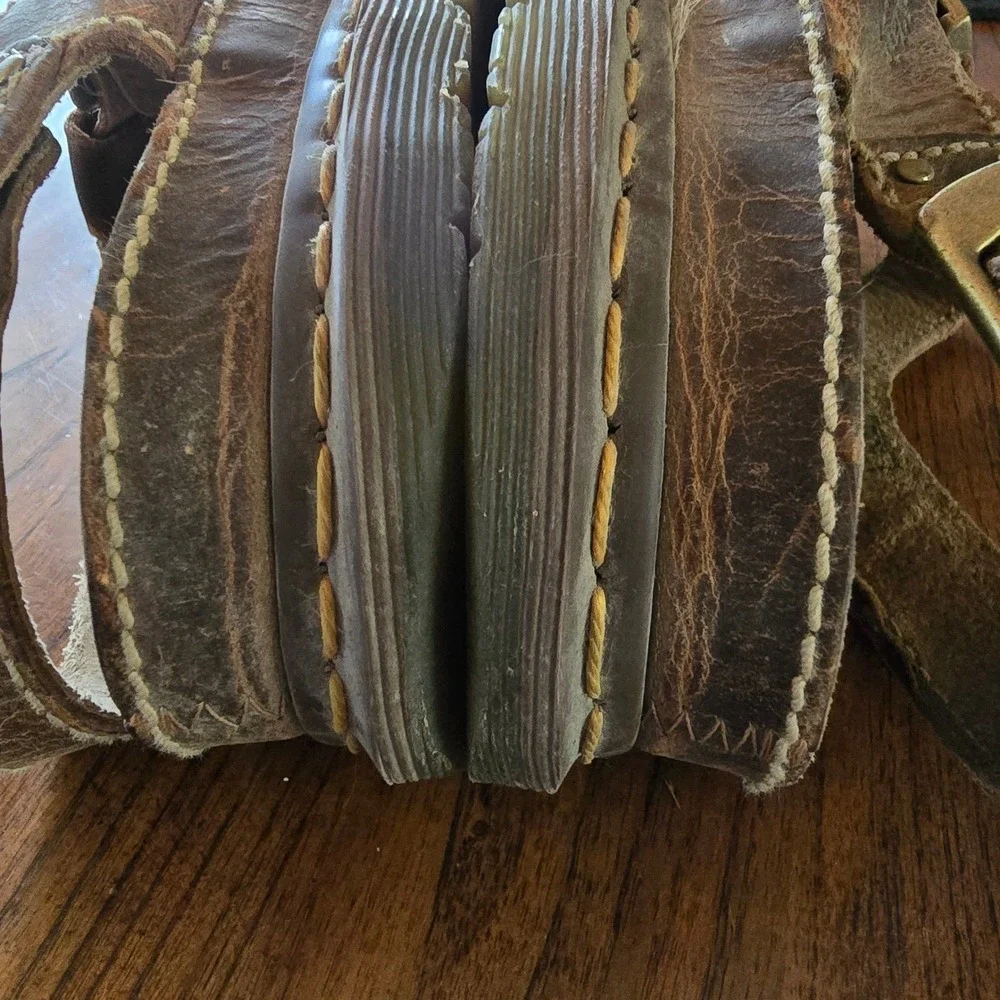 Dr. Martens 10M US Brown Leather Fisherman Buckle Sandals Vintage 90s Y2K